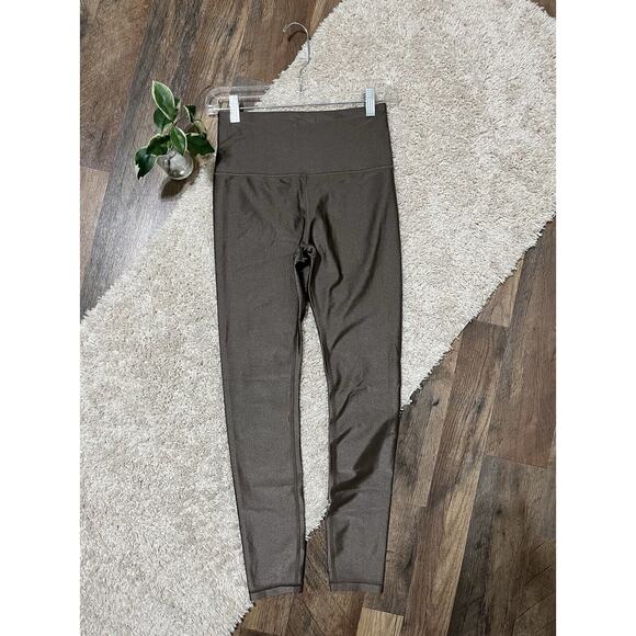 Athleta Pants - Athleta Small Coffee House Brown Metallic Elation Shine High Waisted Leggings
